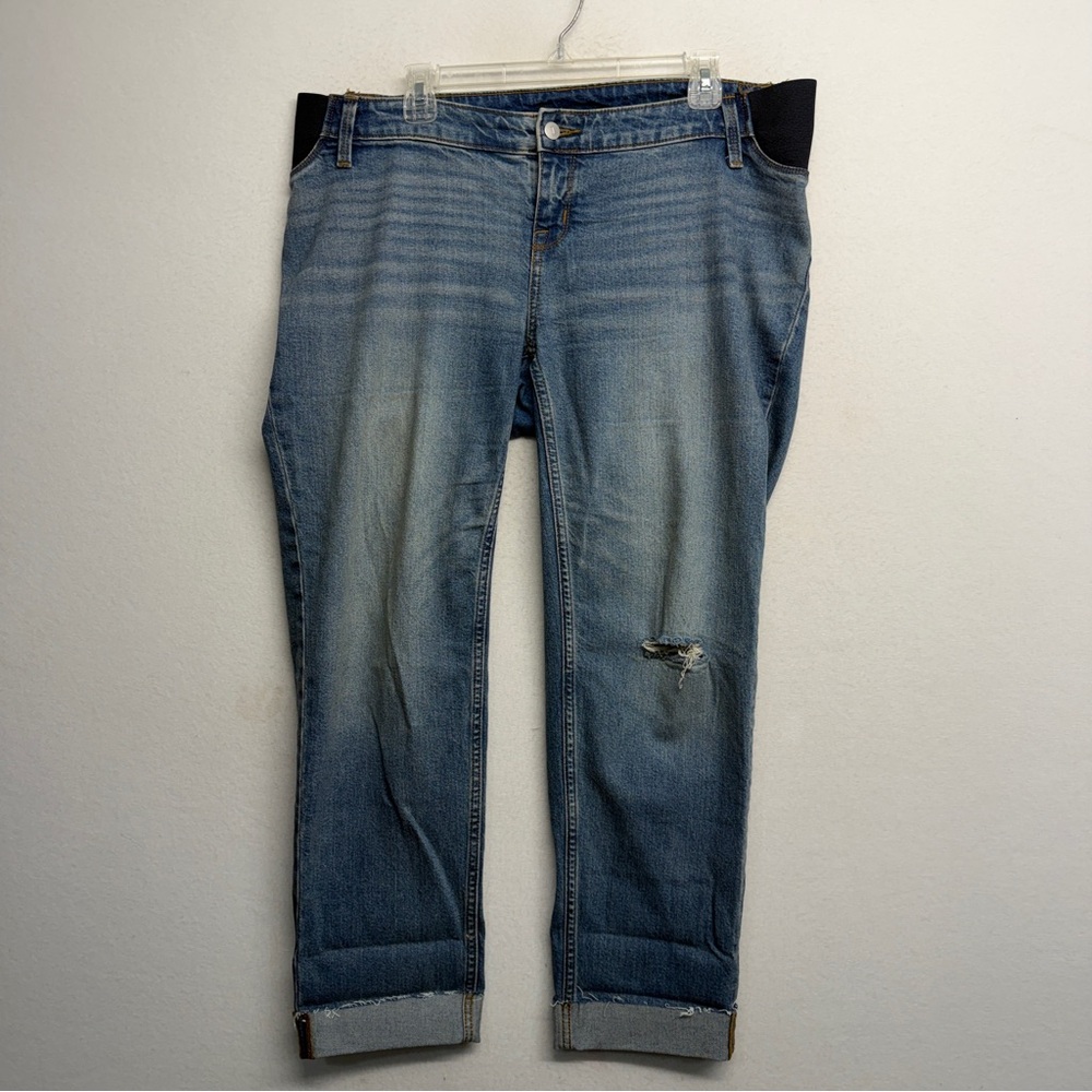 Isabel Maternity Capri Jeans Distressed 10‎